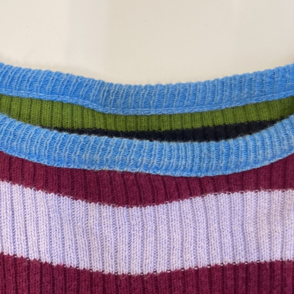 Vintage Y2K Colorful Striped Color Block Pullover Sweater Sz Lg Ribbed - Picture 8 of 8